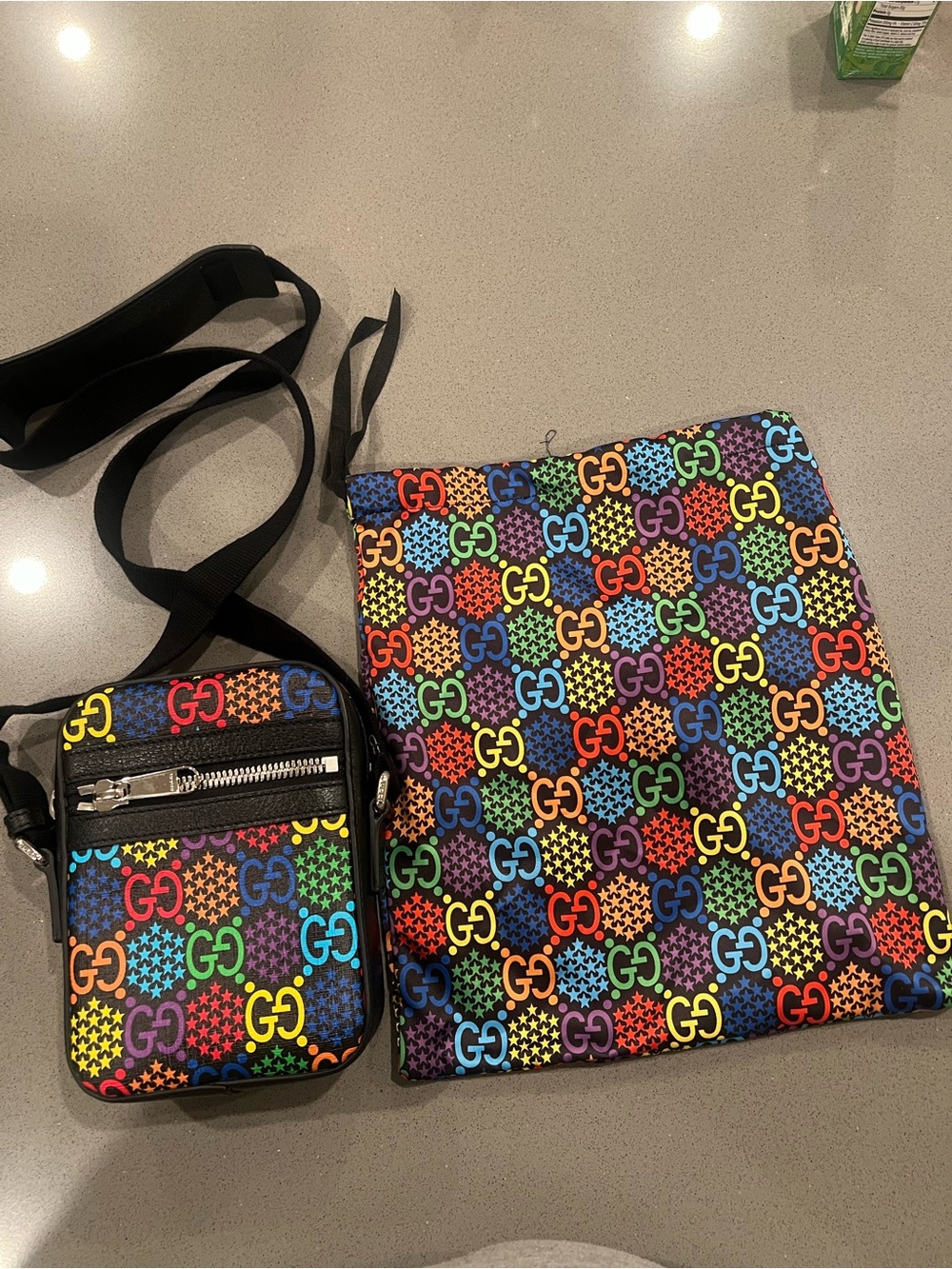 Gucci psychedelic/Multicolor GG Logo Messenger Bag with Pouch